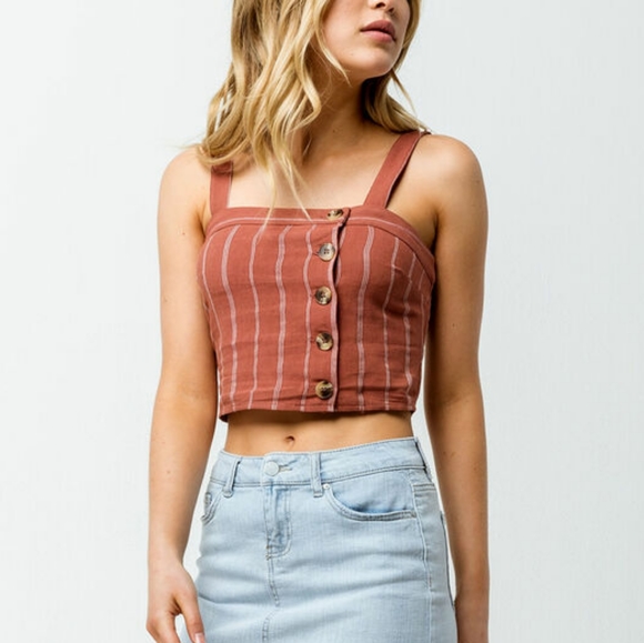 Sky and Sparrow Tops - NEW SKY AND SPARROW Rust Asymmetrical Top